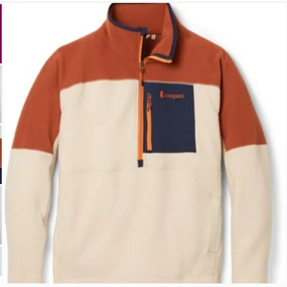Cotopaxi Abrazo Half-Zip Cream, Spice, Navy Fleece Pullover Jacket - Picture 1 of 11
